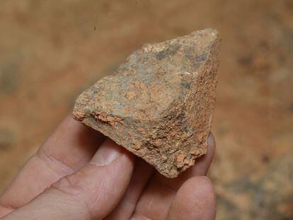Una de las herramientas de hace 600.000 años halladas en la Gran Dolina de Atapuerca (Burgos).