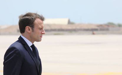 El presidente francés, Emmanuel Macron, el martes en Yibuti