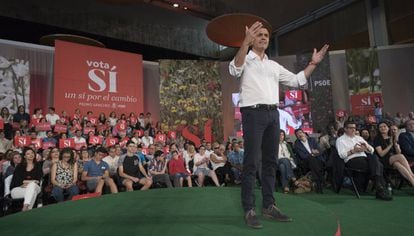 Pedro Sánchez, hoy en Zaragoza.
