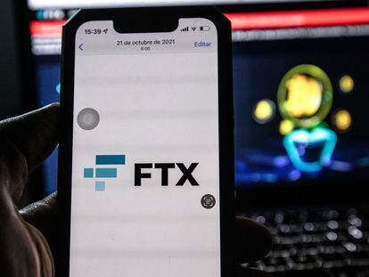 El logo de la plataforma FTX, la plataforma que ha acentuado la crisis de Genesis.