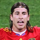 DURBAN, SOUTH AFRICA - JULY 07: Sergio Ramos of Spain gestures during the 2010 FIFA World Cup South Africa Semi Final match between Germany and Spain at Durban Stadium on July 7, 2010 in Durban, South Africa. (Photo by Steve Haag/Getty Images)