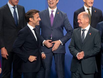 El presidente Emmanuel Macron y el canciller Olaf Scholz, el pasado junio en Madrid.