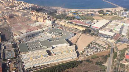 Vista aérea de las obras de Parque Melilla.