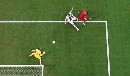 Vista aérea del gol de Morata ante Alemania. 
