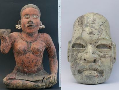 Dos de las piezas arqueológicas de México entregadas de manera voluntaria por ciudadanos alemanes.