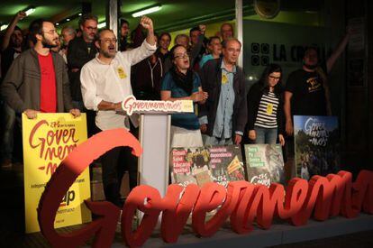 Inicio de campaña de la CUP, con su candidato Antonio Baños.