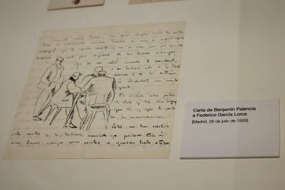 Carta ilustrada de Benjamín Palencia a Federico García Lorca, escrita en 1926.