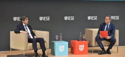 El presidente de Telefónica, José María Álvarez-Pallete, en el Campus IESE. 
 