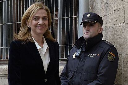 La infanta Cristina llega a los juzgados de Palma para declarar el 8 de febrero.