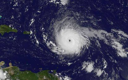 El hurac&aacute;n Irma en una imagen de sat&eacute;lite tomada el pasado martes.