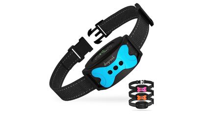 Rechargeable anti-bark collar for dogs.