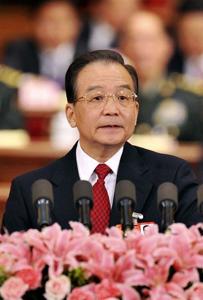Wen Jiabao, durante su discurso en la asamblea del Partido Comunista Chino, en una foto proporcionada por la agencia oficial Xinhua.