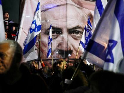 Protesta contra la reforma judicial del primer ministro israelí, Benjamín Netanyahu, el pasado 18 de marzo en Tel Aviv.