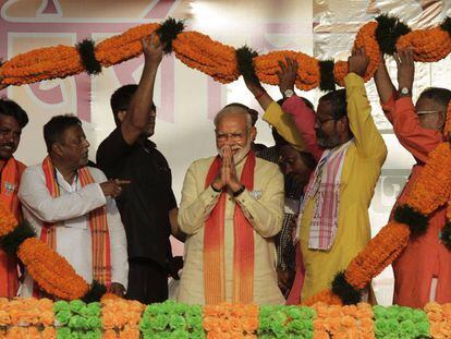 Narendra Modi, durante un acto de campaña.