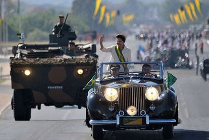 La presidenta brasileña, Dilma Rousseff, durante el desfile del Día de la Independencia en Brasilia.