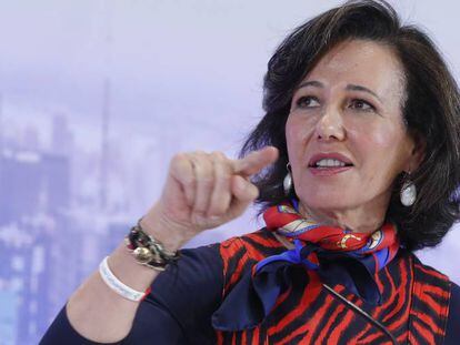 La presidenta del Banco Santander, Ana Botín, durante la presentación de los resultados de la entidad correspondientes al 2019.