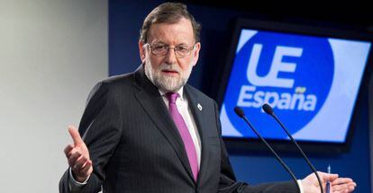 Mariano Rajoy, este viernes en Bruselas.