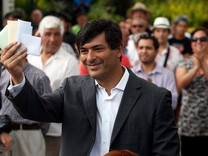 El excandidato presidencial del Partido de la Gente, Franco Parisi, en la campaña presidencial de 2013.
