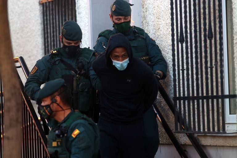 José Arcadio DN, 'El Melillero', está custodiado por la Guardia Civil de los Juzgados de Fuengirola (Málaga) el 18 de enero.