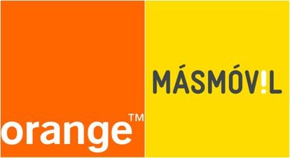 Logotipos de las compañías Orange y MasMóvil.