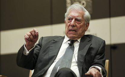 Vargas Llosa, en mayo de 2018 en Madrid.