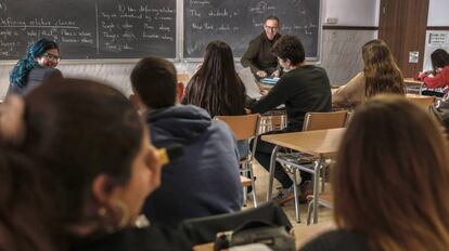 Alumnos de un instituto de Valencia.