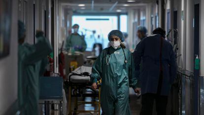 Planta reservada a pacientes afectados por la covid-19 del Hospital del Mar de Barcelona.