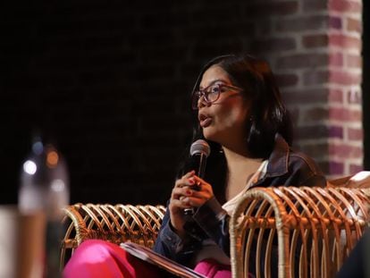 Laura Ardila en la charla ‘Periodismo y poder: una disputa por los hechos’ en el Festival Gabo 2023, en Bogotá.
