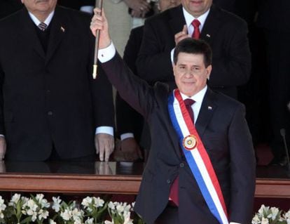 Horacio Cartes tras jurar como nuevo mandatario de Paraguay.