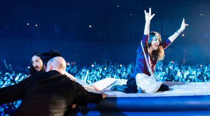 Concierto de Steve Aoki, a la izquierda con barba, la noche de la tragedia del Madrid Arena. 