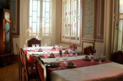 Comedor del palacete Chafariz d’El Rei, en el barrio lisboeta de Alfama.