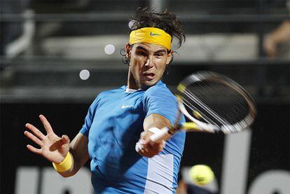 Rafa Nadal, en un momento del partido con Hanescu
