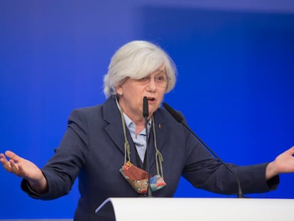 La exconsejera de la Generalitat y eurodiputada Clara Ponsatí, en el Parlamento Europeo el pasado mes de febrero.