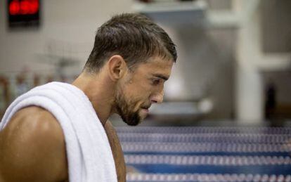 Phelps tras participar en una carrera en julio.
