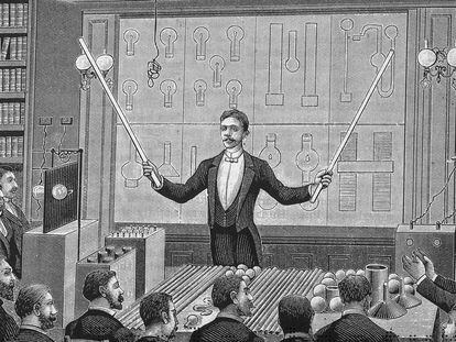 En la imagen: ilustración de Nikola Tesla en Circa 1885 (Kean Collection/Getty Images). Vídeo: entrevista a Jesús Grajal, profesor en la Escuela Técnica Superior de Ingenieros de Telecomunicación de la UPM, que trabaja con un equipo en el desarrollo de aparatos para obtener energía de las ondas wifi.