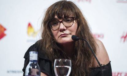 La directora Isabel Coixet durante la rueda de prensa.