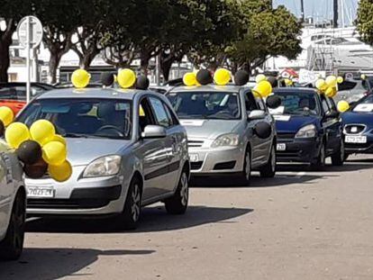 Cerca de 200 vehículos participan en Palma en la sexta caravana nacional contra la temporalidad abusiva en las administraciones.
