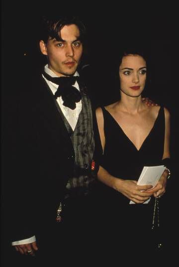 Johnny Depp y Winona Ryder, en 1990.