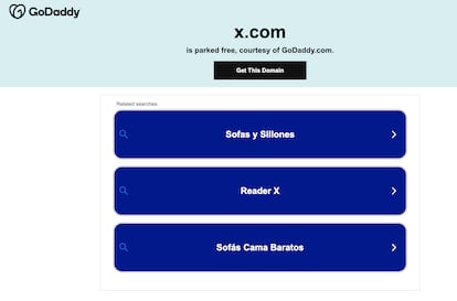 Página donde redirige por ahora el dominio X.com