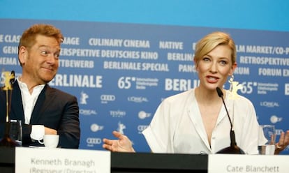Kenneth Branagh y Cate Blanchett, en la presentación de 'Cenicienta'.