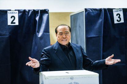 Silvio Berlusconi, en las elecciones de Lombardía del pasado mes de febrero