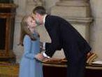 King Felipe Of Spain Delivers Collar Of The Distinguished 'Toison de Oro' To Princess Leonor