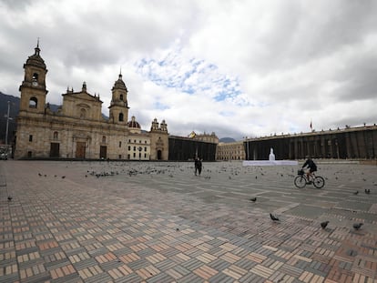 Una imagen de la Plaza de Bolívar, en el centro de Bogotá, este 12 de abril.