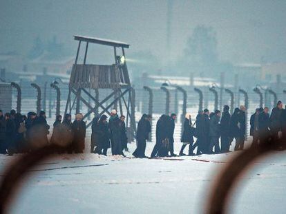 Ceremonia en el campo de exterminio de Auschwitz-Birkenau, en 2010.