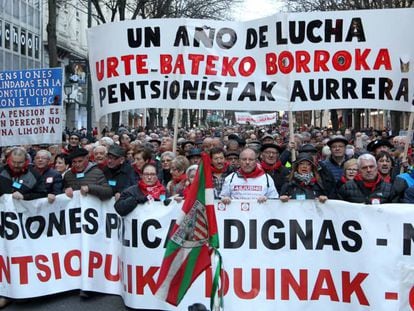 Manifestación de pensionistas en Bilbao el pasado día 19.