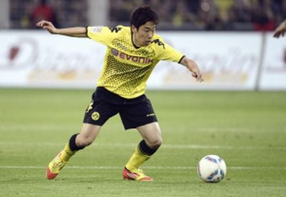 Kagawa, en un partido con la camiseta del Borussia Dortmund.