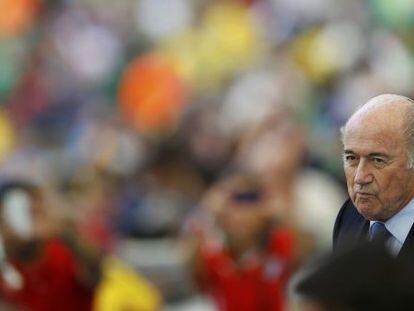 El presidente de la FIFA Sepp Blatter en el Maracaná el pasado domingo.