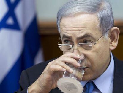 Benjam&iacute;n Netanyahu, durante el Consejo de Ministros del domingo.  