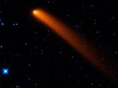 El cometa C/2013 A1 Siding Spring visto por el telescopio espacial &lsquo;Wise&rsquo;, de infrarrojo. 