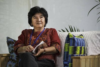 La activista filipina Joan Carling, coordinadora del Grupo principal de los pueblos ind&iacute;genas para el desarrollo sostenible, en la Asamblea de Naciones Unidas sobre Medioambiente, en Nairobi.